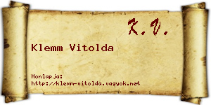 Klemm Vitolda névjegykártya